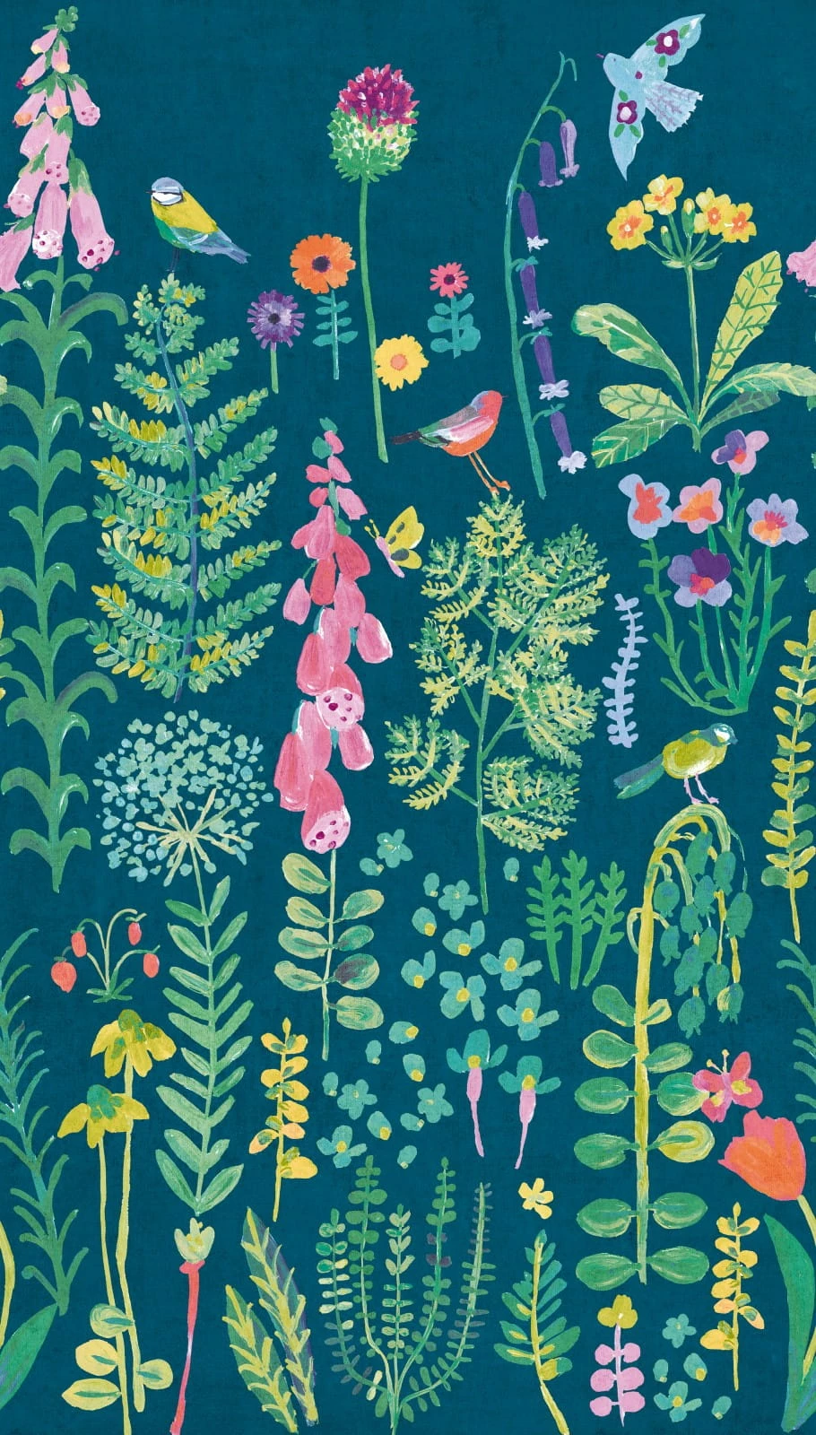 Digitaldruck Blumen Gräser Blau Grün Rosa ML1902 4 Digitaldruck Blumen Gräser Blau Grün Rosa ML1902 – Bild 2