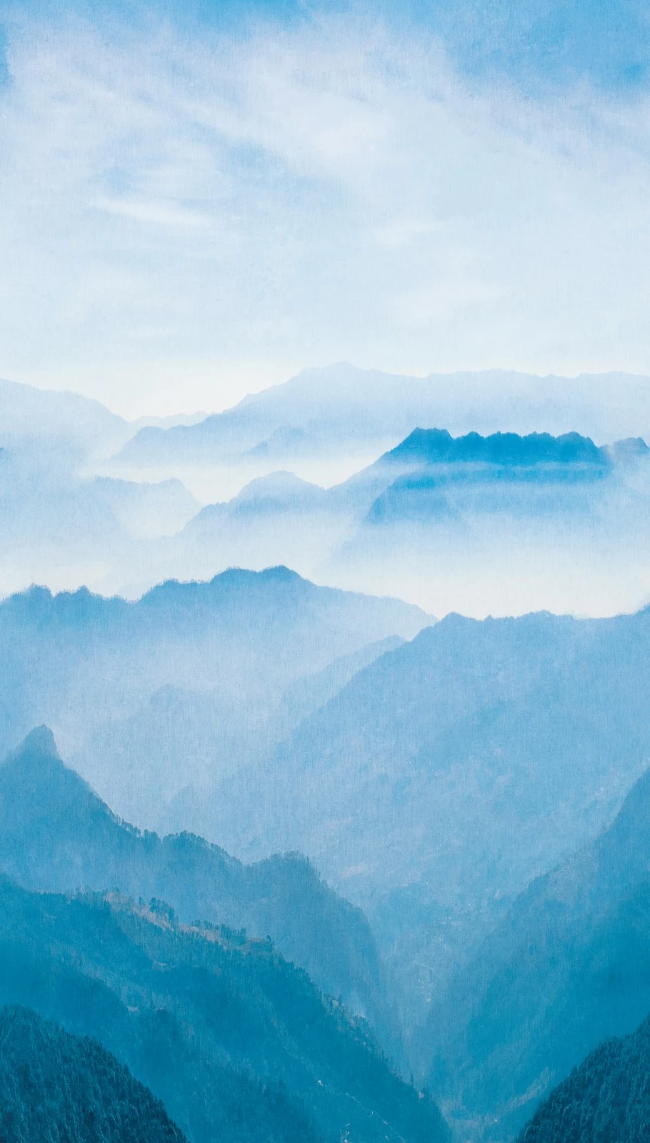 Digitaldruck Landschaft Berge Blau Weiß Petrol ML1101 4 Digitaldruck Landschaft Berge Blau Weiß Petrol ML1101 – Bild 2