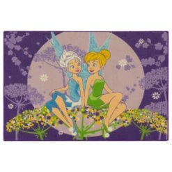 Disney Mädchenteppich Kinder Violett Fee Tinkerbell 95x133cm
