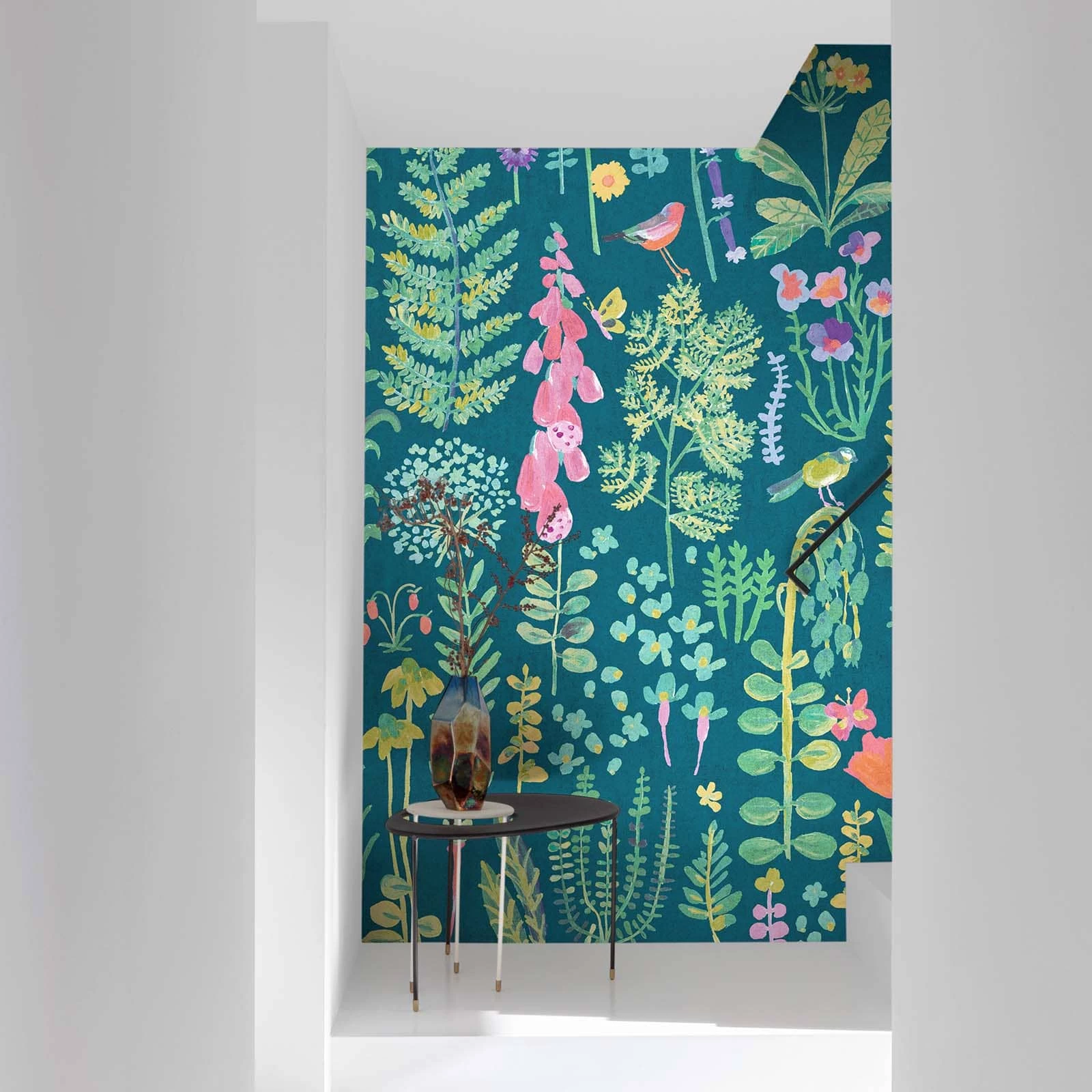 Digitaldruck Blumen Gräser Blau Grün Rosa ML1902 3 Digitaldruck Blumen Gräser Blau Grün Rosa ML1902