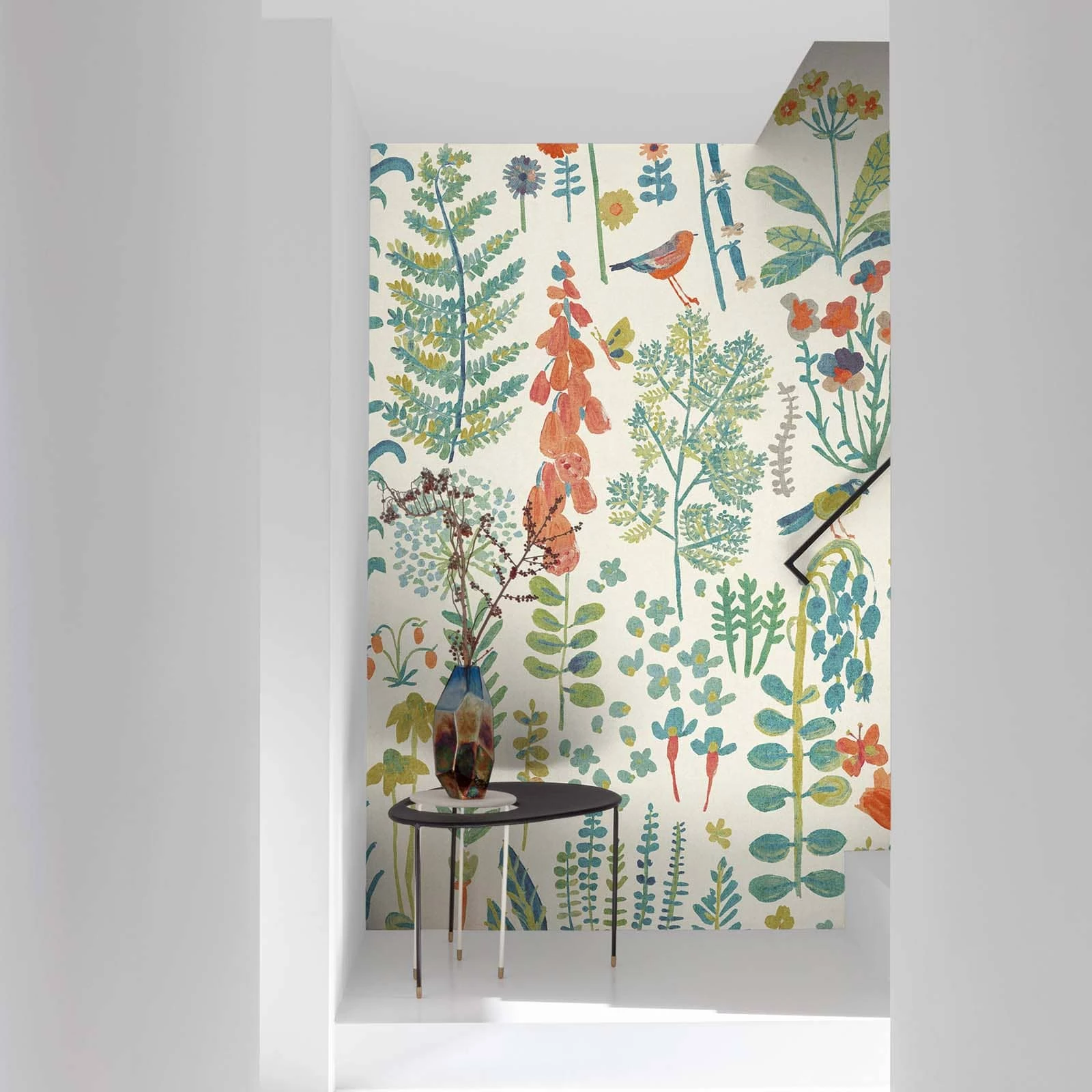 Digitaldruck Blumen Gräser Weiß Grün Rot ML1901 3 Digitaldruck Blumen Gräser Weiß Grün Rot ML1901