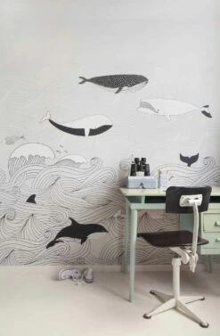 Fototapete Kinder Rasch Wale Wasser Grau Schwarz 842531 -Orex Verkäufe Fototapete Kinder Rasch Wale Wasser grau schwarz 842531 190652 1