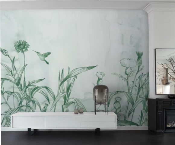 Fototapete Rasch Leo La Douce Blumen Weiß Grün 100471 3 Fototapete Rasch Leo La Douce Blumen Weiß Grün 100471