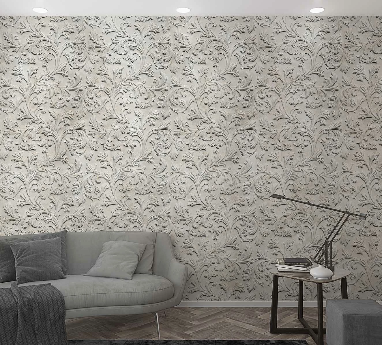 Fototapete Vlies 3D-Effekt Barock Greige 47236 3 Fototapete Vlies 3D-Effekt Barock Greige 47236