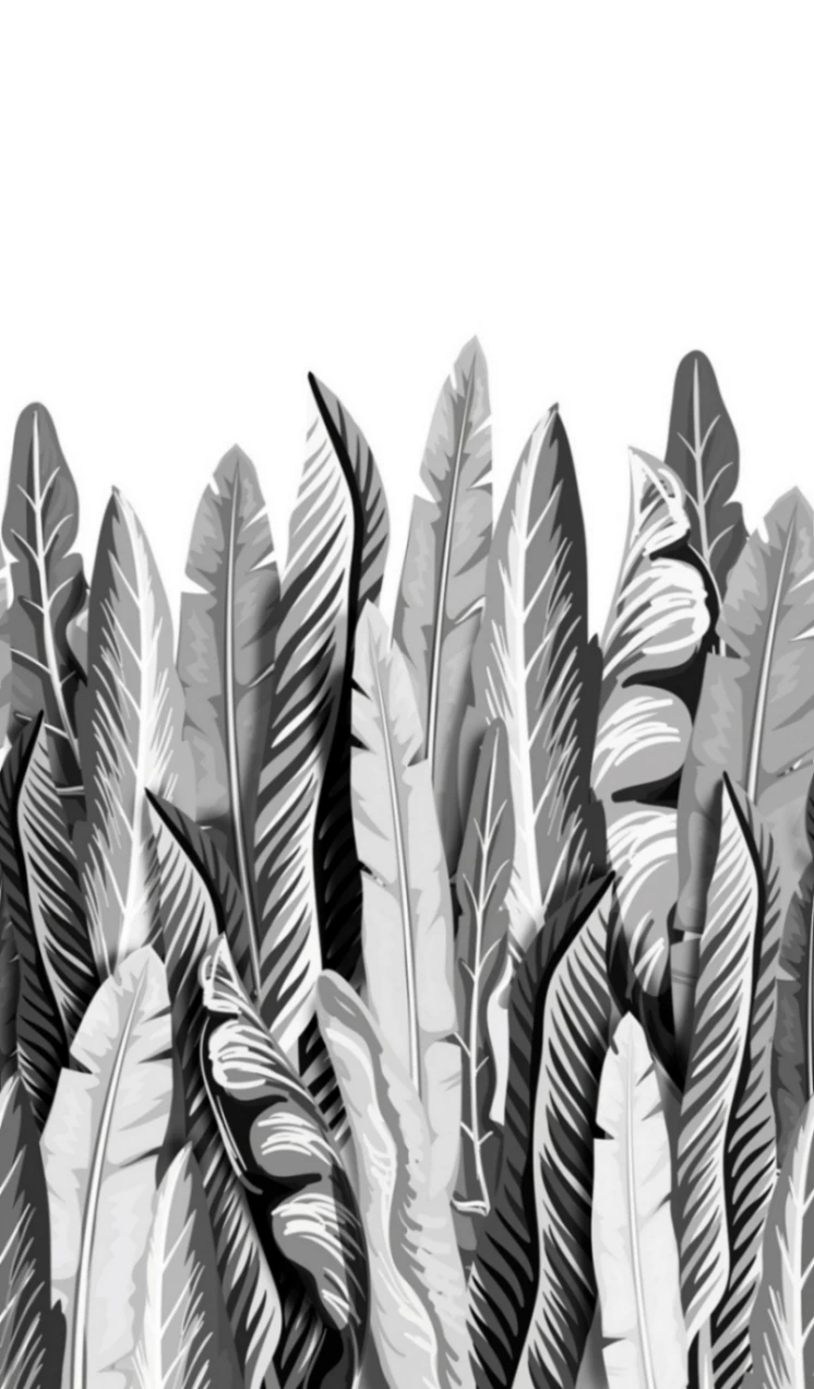 Fototapete Vlies Floral Pop-Art Blätter Grau Weiß 47207 4 Fototapete Vlies Floral Pop-Art Blätter Grau Weiß 47207 – Bild 2