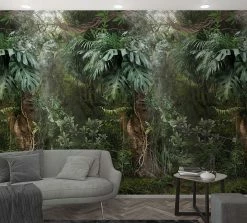 Fototapete Vlies Floral Urwald Natur Grün Braun 47208