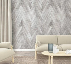 Fototapete Vlies Holz Zick-Zack-Muster Grau 47248