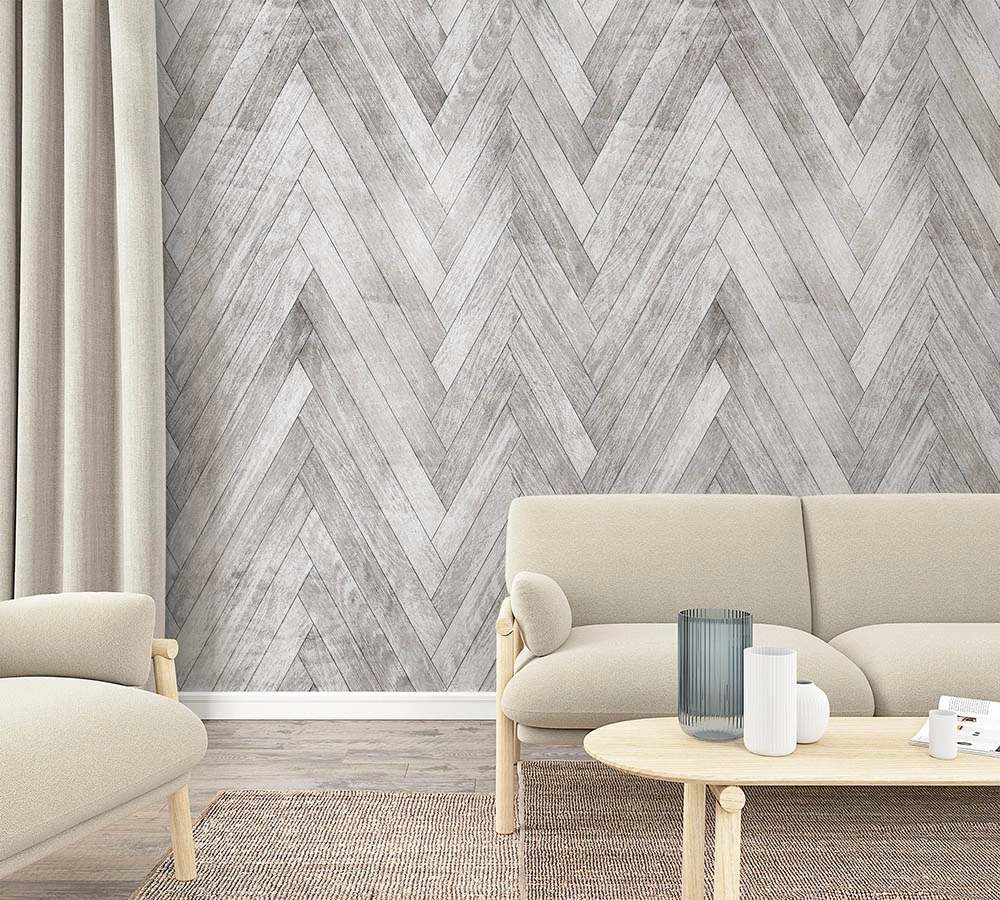 Fototapete Vlies Holz Zick-Zack-Muster Grau 47248 3 Fototapete Vlies Holz Zick-Zack-Muster Grau 47248