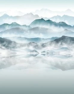 Fototapete Vlies Landschaft Berge Nebel Blau Weiß 47224 -Orex Verkäufe Fototapete Vlies Landschaft Berge Nebel blau weiss 47224 63210675