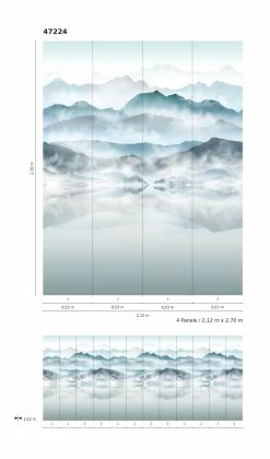 Fototapete Vlies Landschaft Berge Nebel Blau Weiß 47224 -Orex Verkäufe Fototapete Vlies Landschaft Berge Nebel blau weiss 47224 63210675 2