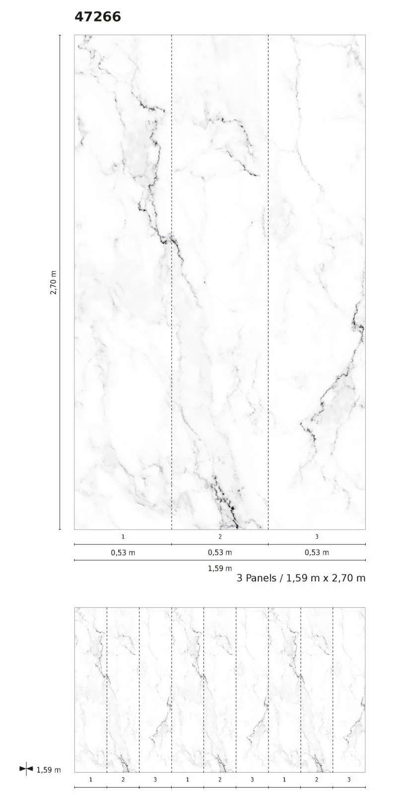 Fototapete Vlies Stein Marmor-Design Weiss Schwarz 47266 5 Fototapete Vlies Stein Marmor-Design Weiss Schwarz 47266 – Bild 3
