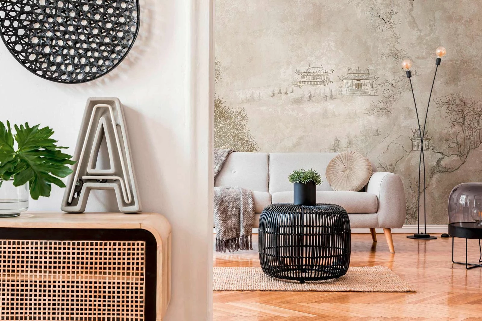 Fototapeten Asien Landschaft Häuser Beige Braun 38247-1 3 Fototapeten Asien Landschaft Häuser Beige Braun 38247-1