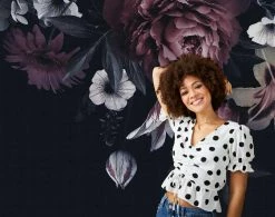 Fototapeten Floral Blumen Blüten Schwarz Violett 38279-1 -Orex Verkäufe Fototapeten Floral Blumen Blueten schwarz violett 38279 1 63209656 2