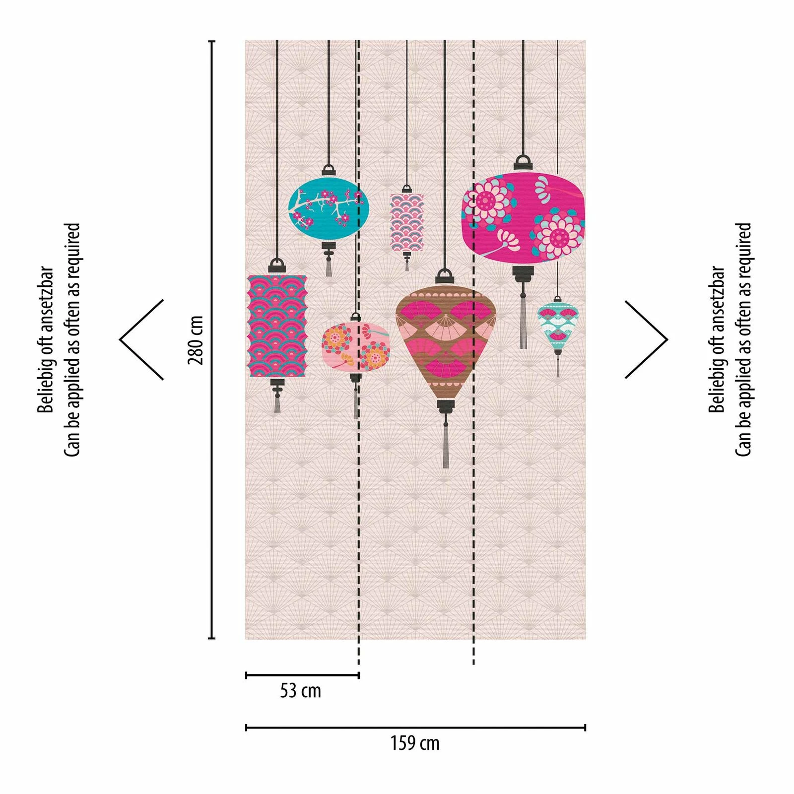 Fototapeten Lampions Japan Rosa Rot Braun Vlies 38248-1 5 Fototapeten Lampions Japan Rosa Rot Braun Vlies 38248-1 – Bild 3