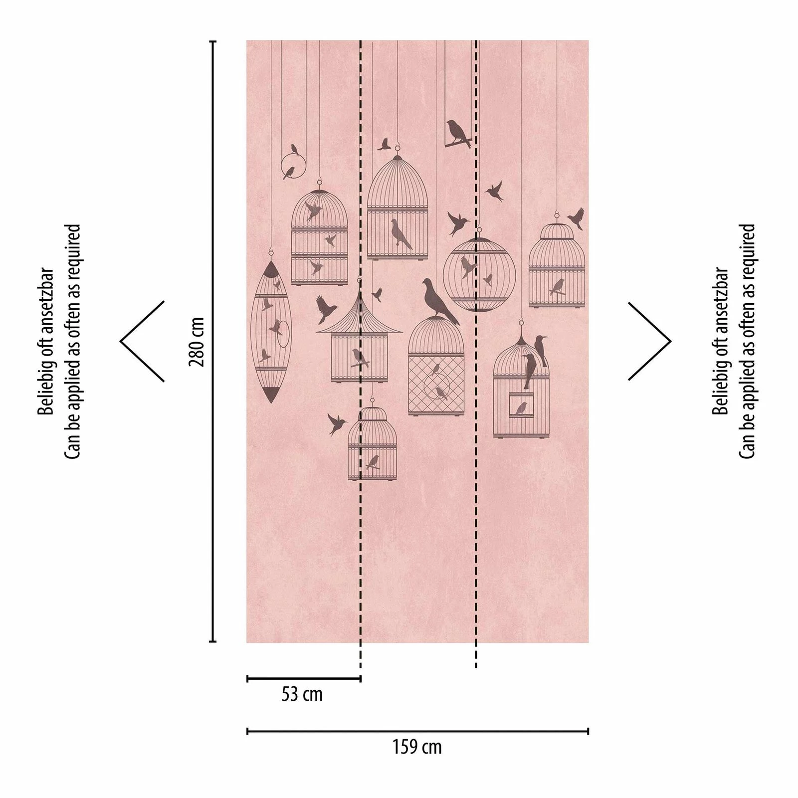 Fototapeten Vogel-Käfigen Rosa Grau Vlies 38296-1 5 Fototapeten Vogel-Käfigen Rosa Grau Vlies 38296-1 – Bild 3