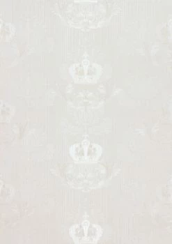 Glööckler Tapete Vlies Krone Barock Weiß Glanz 54857