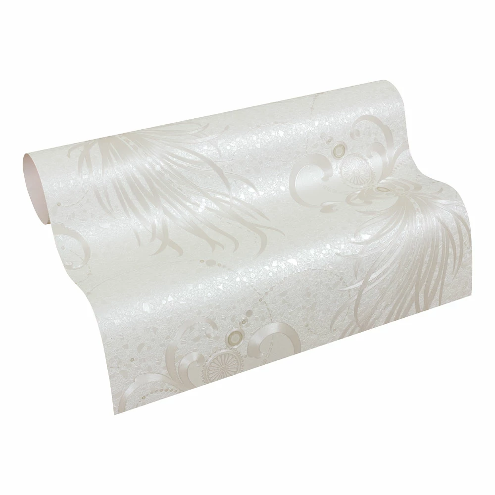 Glööckler Tapete Vlies Federn Cremeweiß Glanz 54846 4 Glööckler Tapete Vlies Federn Cremeweiß Glanz 54846 – Bild 2