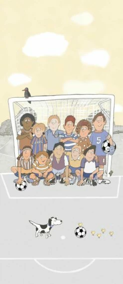 Kinder Wandbild Fußball Grau Gelb Jonas Kötz 46506