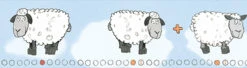Kinderbordüre Schafe Zahlen Blau Weiß Jonas Kötz 46522