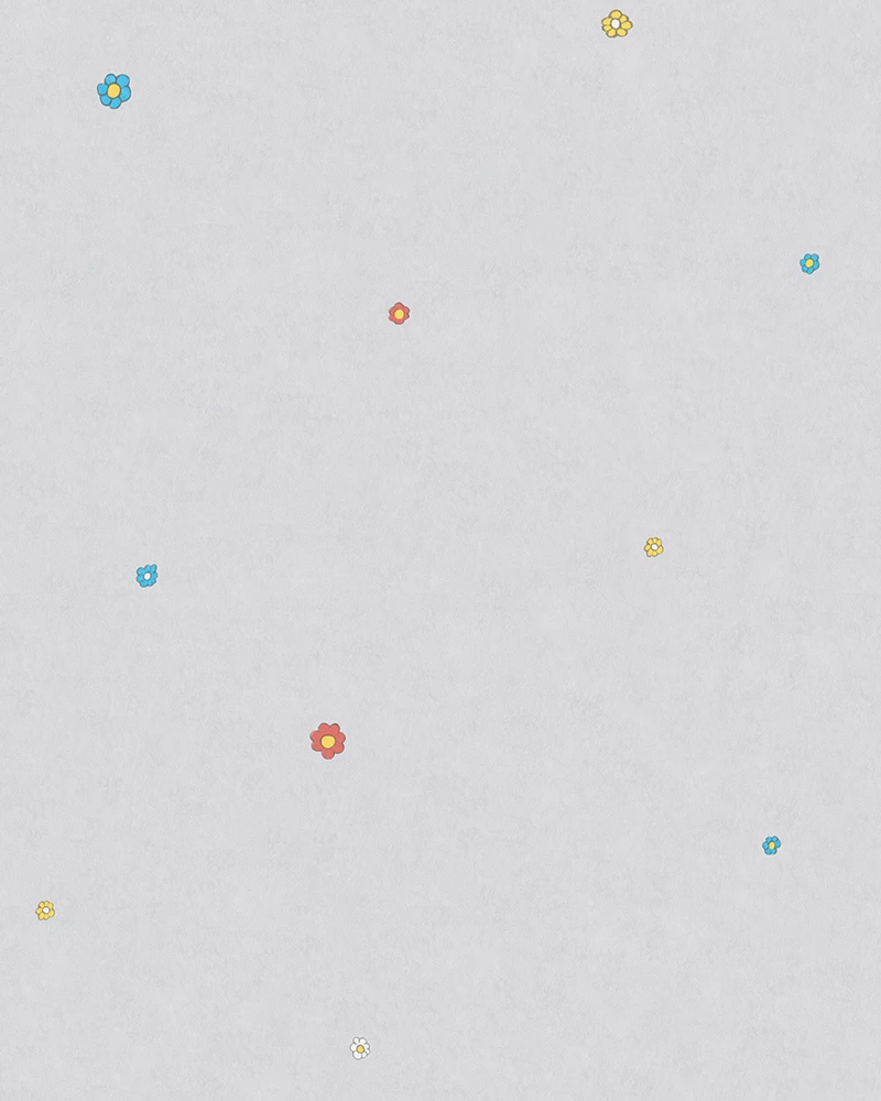 Kindertapete Blumenwiese Grau Bunt Jonas Kötz 31111 3 Kindertapete Blumenwiese Grau Bunt Jonas Kötz 31111