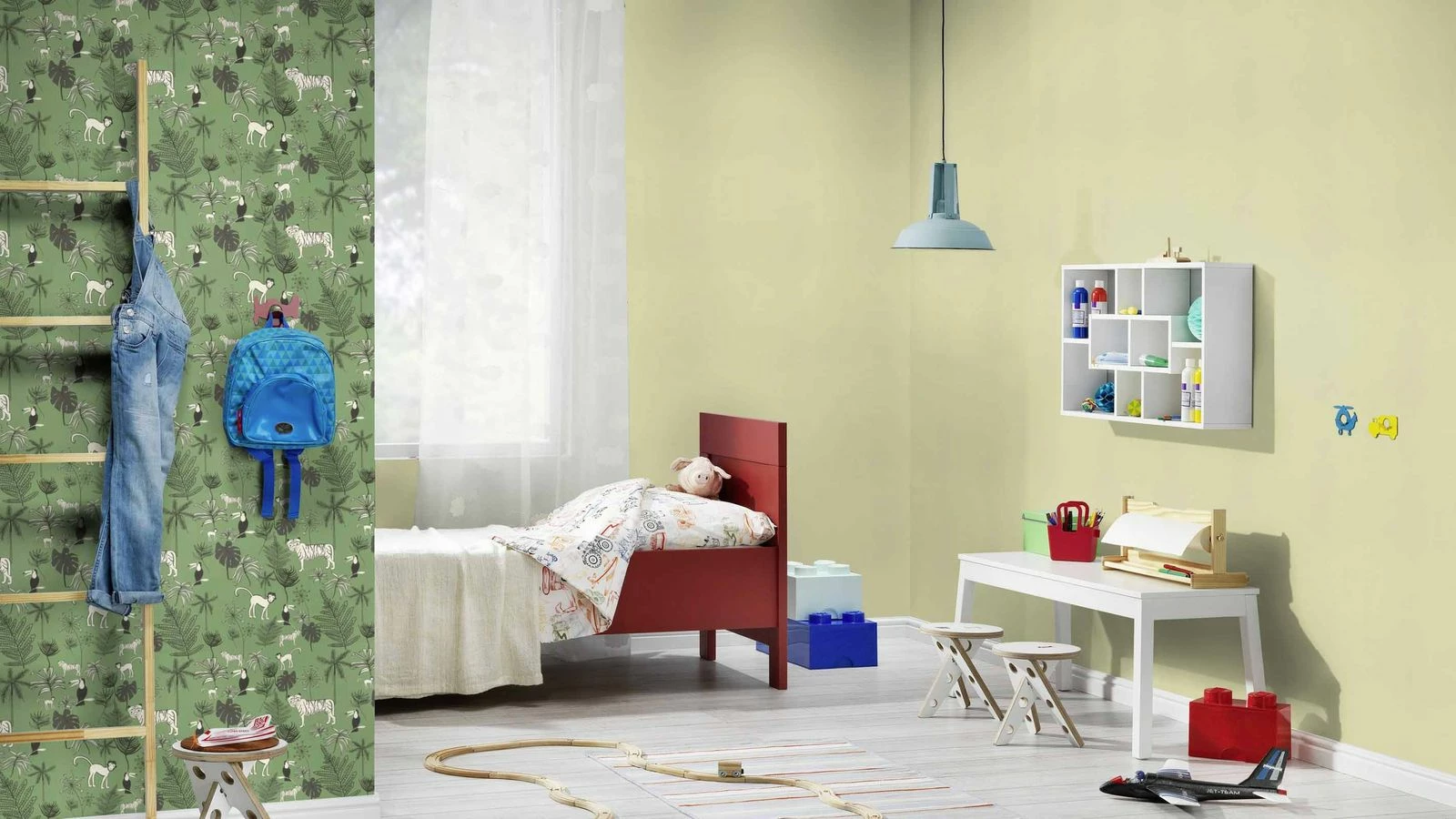 Kindertapete Rasch Dschungeltiere Dunkel-grün 531817 6 Kindertapete Rasch Dschungeltiere Dunkel-grün 531817 – Bild 4