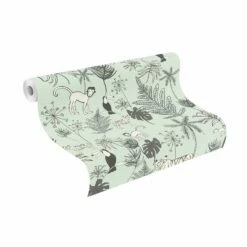 Kindertapete Rasch Dschungeltiere Hell-blau Weiß 531800 -Orex Verkäufe Kindertapete Rasch Dschungeltiere hellblau weiss 531800 190644 1