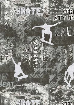 Kindertapete Sweet And Cool Skater Grau 10141-34