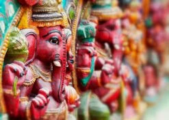 Fototapete Vlies Rasch 363487 Elefant Figur Pink Grün