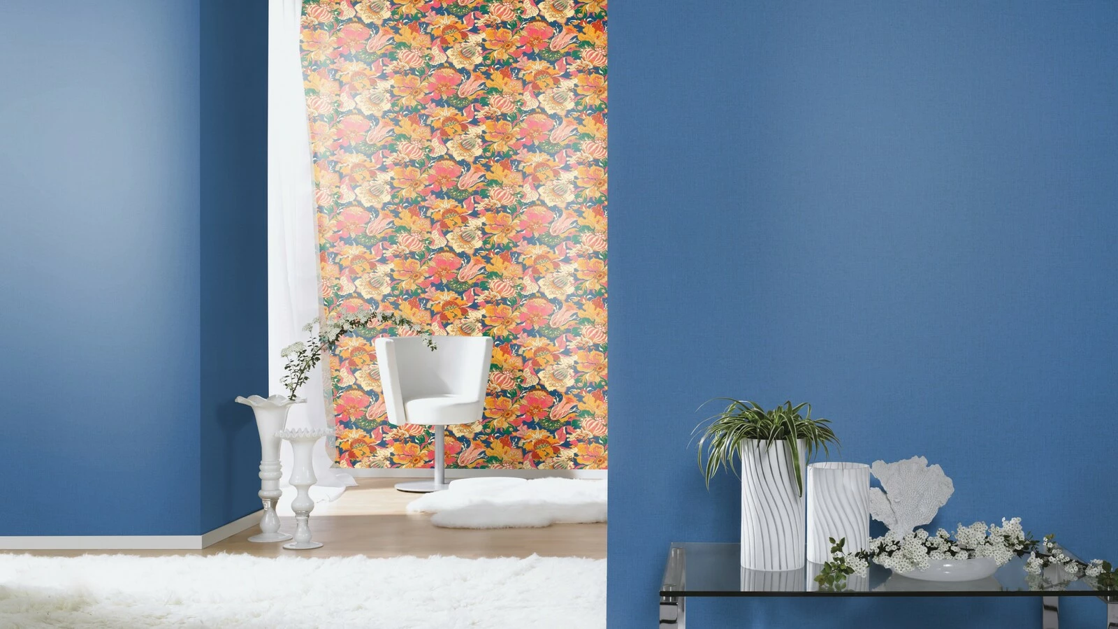 Tapete Barbara Home Collection Einfarbig Dunkelblau 4 Tapete Barbara Home Collection Einfarbig Dunkelblau – Bild 2