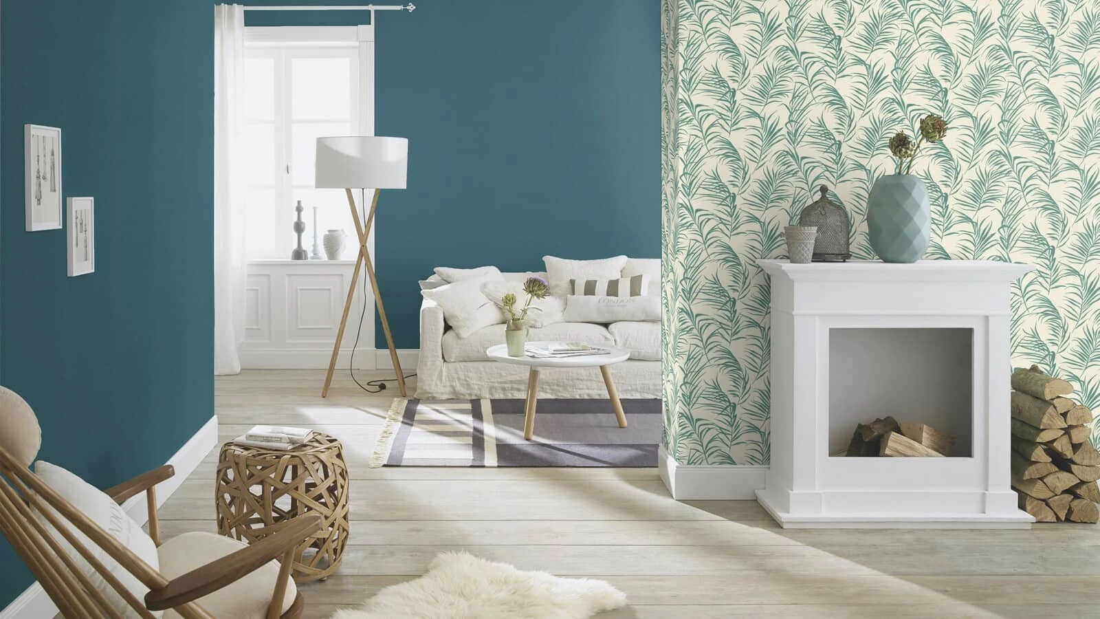 Tapete Barbara Home Collection Einfarbig Meliert Petrol 4 Tapete Barbara Home Collection Einfarbig Meliert Petrol – Bild 2