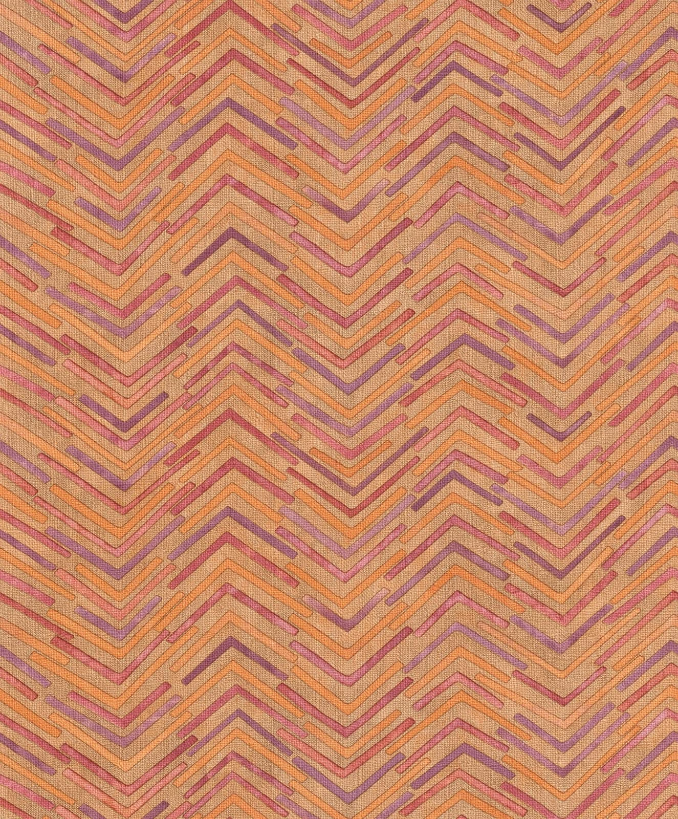 Tapete Barbara Home Collection Zickzack Beige-Orange 4 Tapete Barbara Home Collection Zickzack Beige-Orange – Bild 2