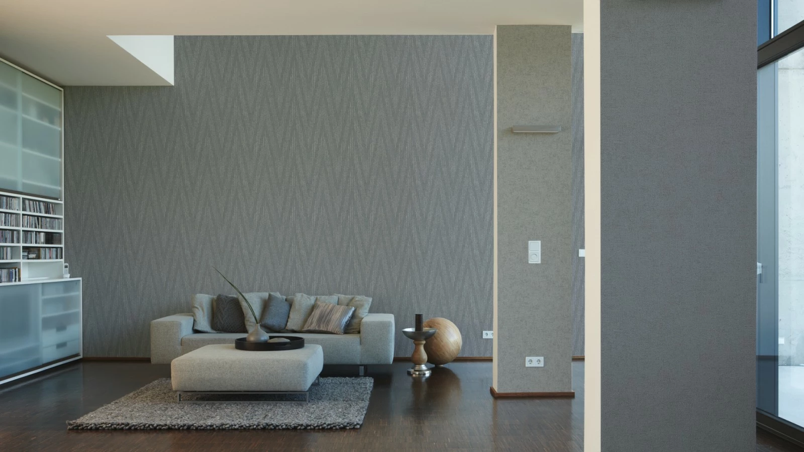 Tapete Vlies Uni Glitzer Grau Livingwalls Titanium 30646-2 4 Tapete Vlies Uni Glitzer Grau Livingwalls Titanium 30646-2 – Bild 2