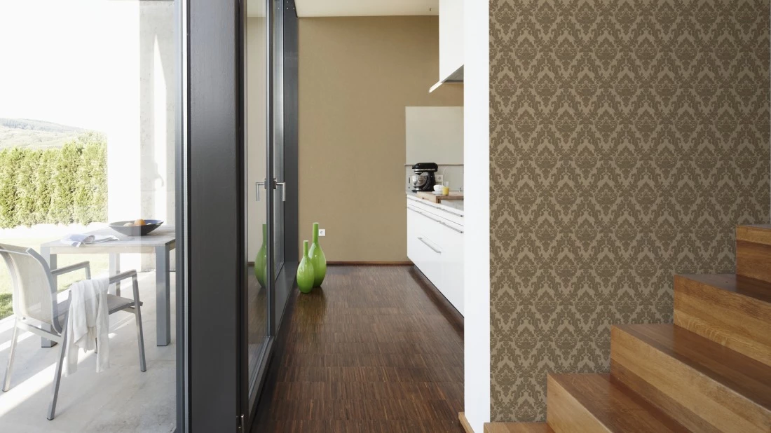 Flock Tapete Ornament Beige Taupe Architects Paper 33582-4 4 Flock Tapete Ornament Beige Taupe Architects Paper 33582-4 – Bild 2