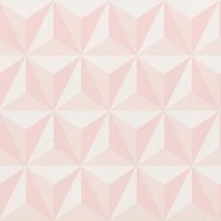 Vliestapete Kinder 3D Dreiecke Rosa Weiß 138911