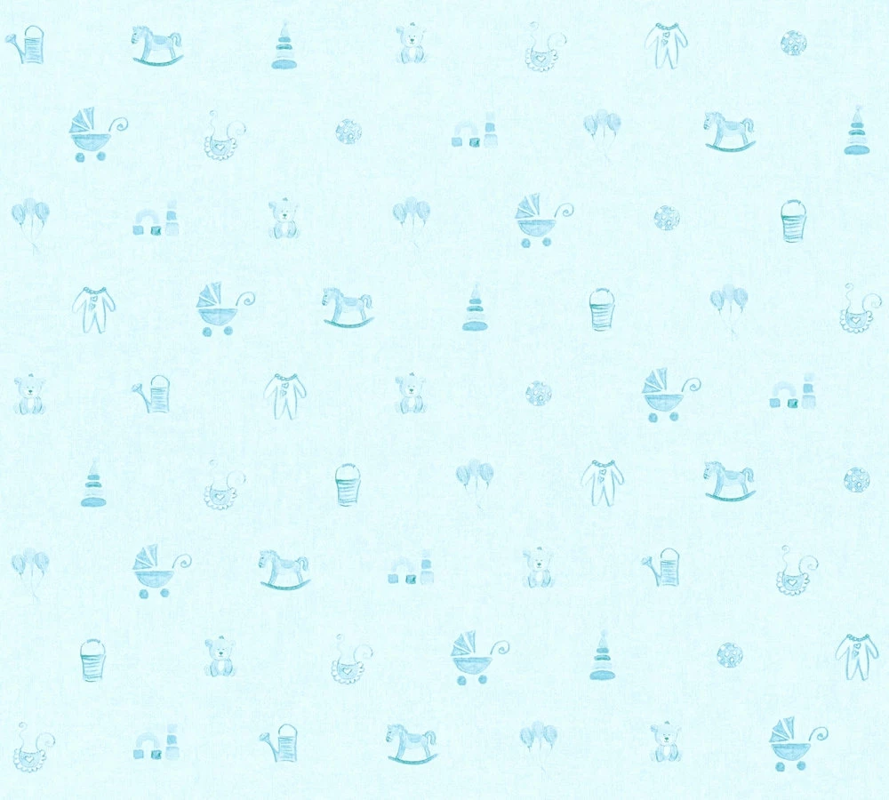 Tapete Kinder Spielsachen Spielzeug Hellblau 35854-2 3 Tapete Kinder Spielsachen Spielzeug Hellblau 35854-2