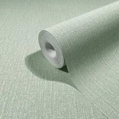 Papis Loveday Tapete 86749 Textil Optik Uni Grün