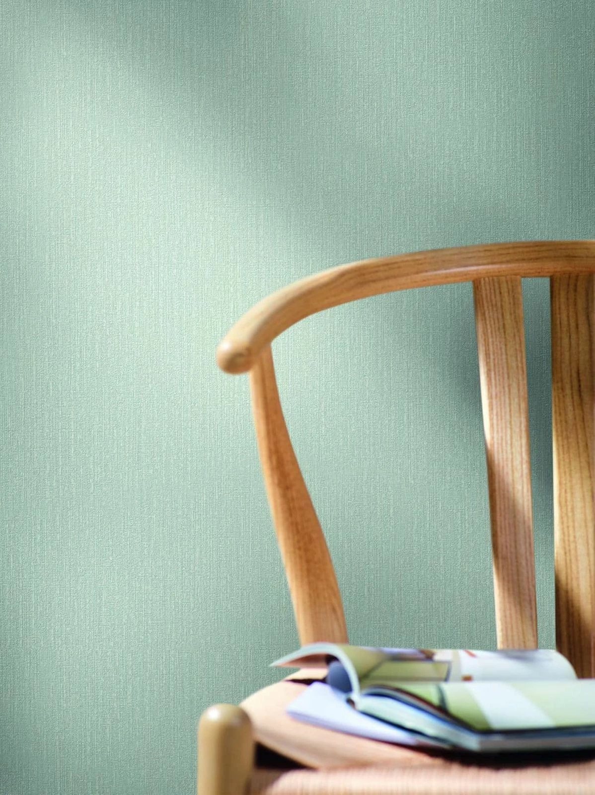 Papis Loveday Tapete 86749 Textil Optik Uni Grün 4 Papis Loveday Tapete 86749 Textil Optik Uni Grün – Bild 2