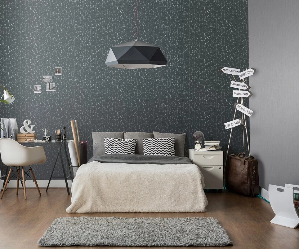 Tapete Vlies Stein-Optik Schwarz Silber Metallic 10032-15 5 Tapete Vlies Stein-Optik Schwarz Silber Metallic 10032-15 – Bild 3