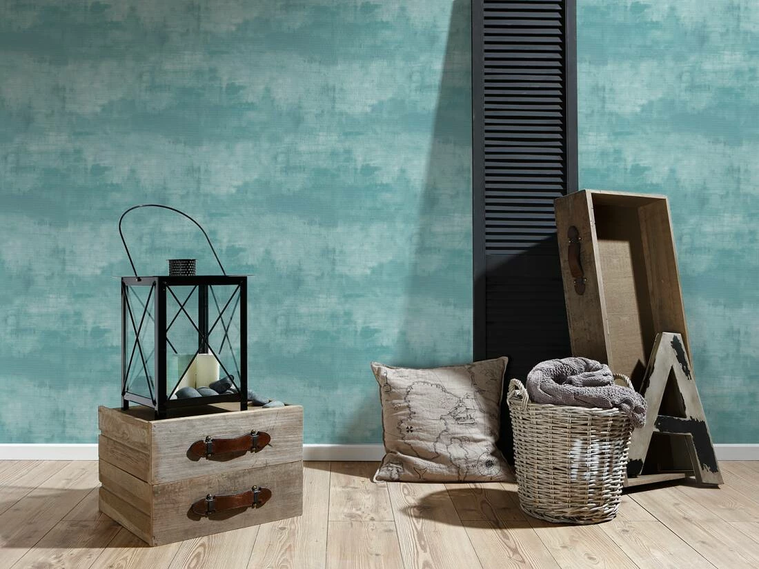 Tapete Vlies 37278-4 Vintage Uni Aquarell Blau Grau 7 Tapete Vlies 37278-4 Vintage Uni Aquarell Blau Grau – Bild 5