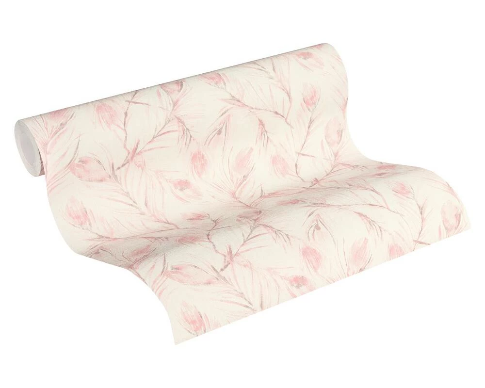 Tapete Vlies 37367-2 Federn Weiß Rosa Grau Glitzer 3 Tapete Vlies 37367-2 Federn Weiß Rosa Grau Glitzer