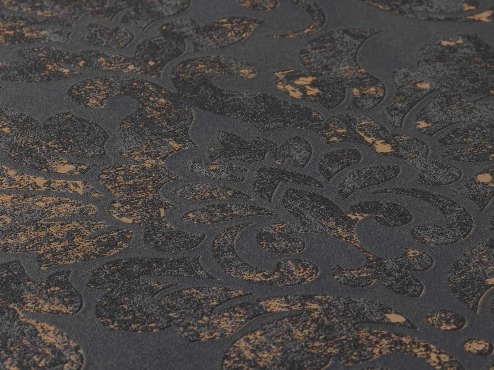 Tapete Vlies 37413-2 Barock-Design Schwarz Gold 4 Tapete Vlies 37413-2 Barock-Design Schwarz Gold – Bild 2