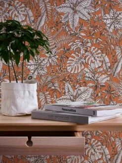 Tapete Vlies 37520-4 Dschungel Orange Weiß Braun -Orex Verkäufe Tapete Vlies 37520 4 Dschungel orange weiss braun 63206018 6