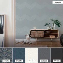 Tapete Vlies 37522-4 Geometrisch Blau Grau -Orex Verkäufe Tapete Vlies 37522 4 Geometrisch blau grau 63206032 3