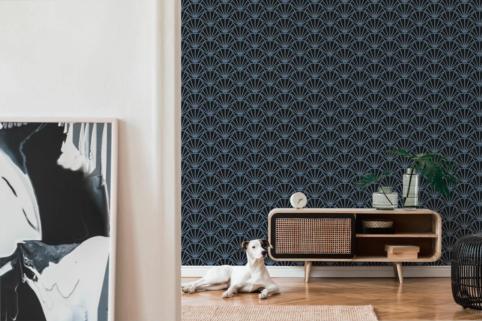 Tapete Vlies 37528-2 Ornamente Schwarz Blau Weiß Silber 8 Tapete Vlies 37528-2 Ornamente Schwarz Blau Weiß Silber – Bild 6