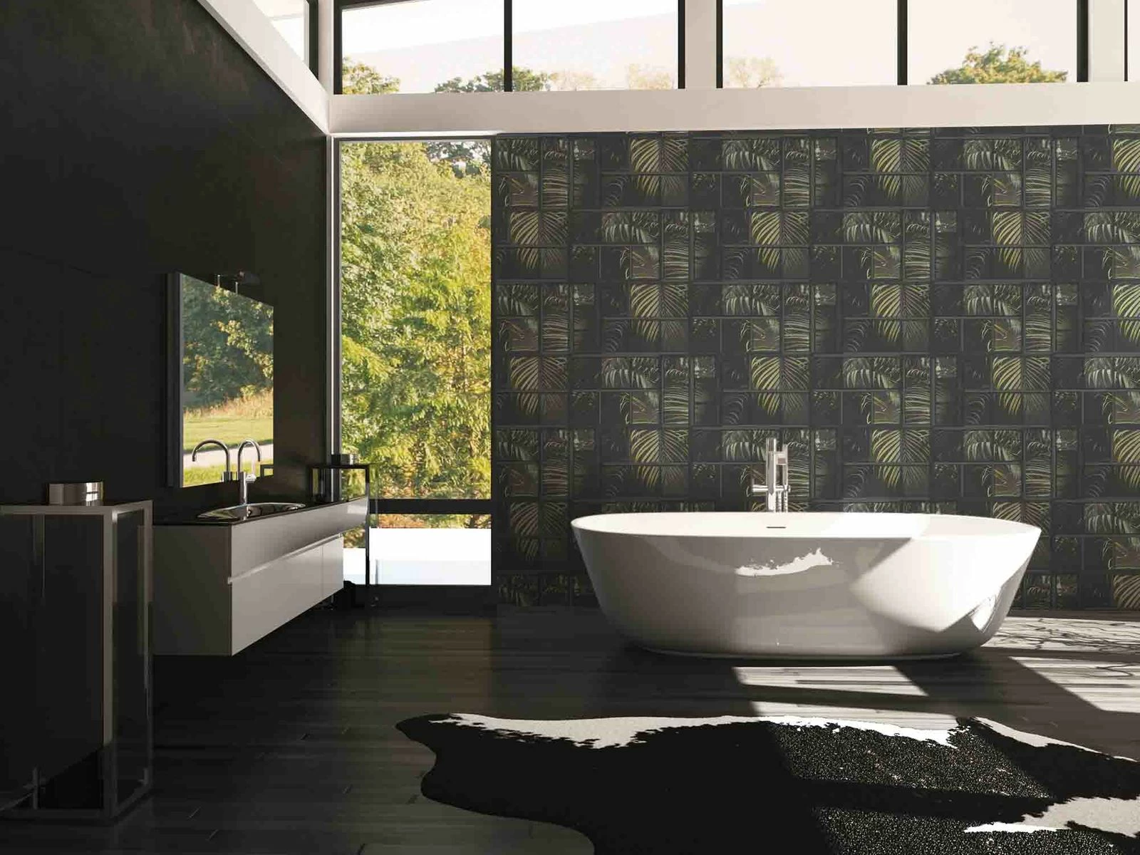 Tapete Vlies 37740-3 Gitter Floral Schwarz Grün 7 Tapete Vlies 37740-3 Gitter Floral Schwarz Grün – Bild 5