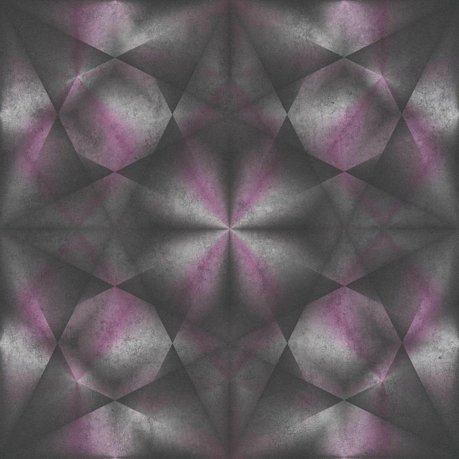 Tapete Vlies 3D Dreiecke Pink Schwarz Grau 38692-1 4 Tapete Vlies 3D Dreiecke Pink Schwarz Grau 38692-1 – Bild 2