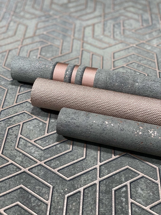 Tapete Vlies 3D Labyrinth Metallic Grau Alt-rosa 32609 5 Tapete Vlies 3D Labyrinth Metallic Grau Alt-rosa 32609 – Bild 3