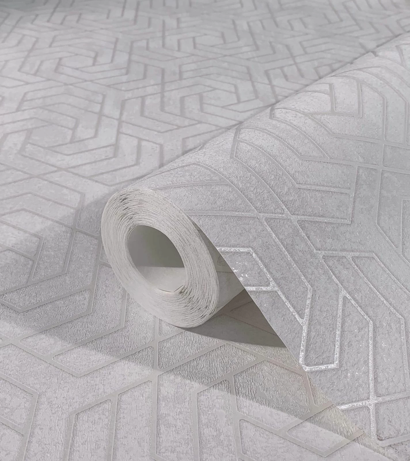 Tapete Vlies 3D Labyrinth Metallic Weiss Grau 32606 3 Tapete Vlies 3D Labyrinth Metallic Weiss Grau 32606