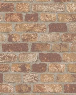 Tapete Vlies Steinmauer 3D Granulat Braun Brique 58409