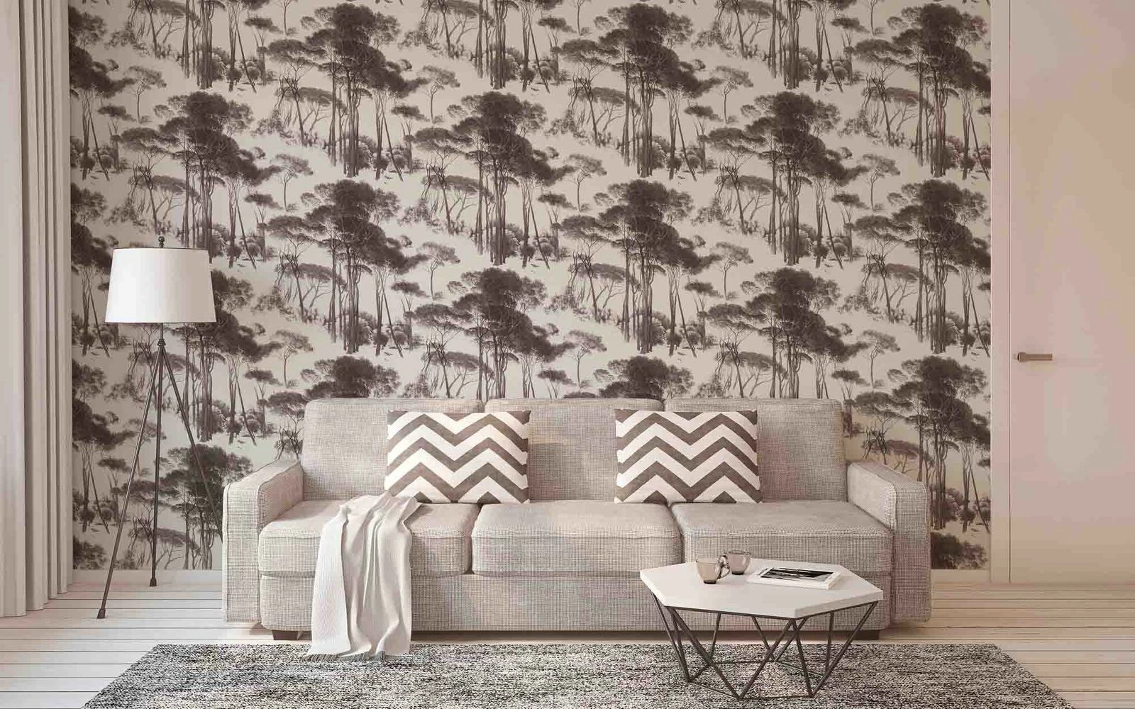 Tapete Vlies Bäume Strukturiert Weiß Braun 37651-1 7 Tapete Vlies Bäume Strukturiert Weiß Braun 37651-1 – Bild 5